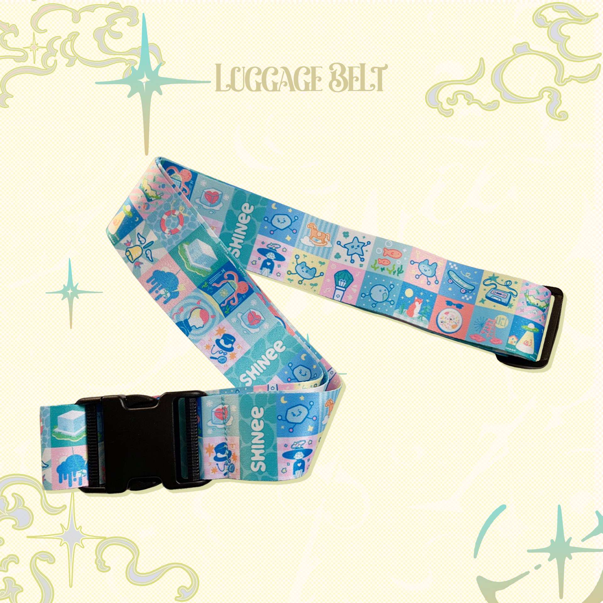 SHINee Inspired Luggage Strap | K-pop Fan Travel Accessory – Minty