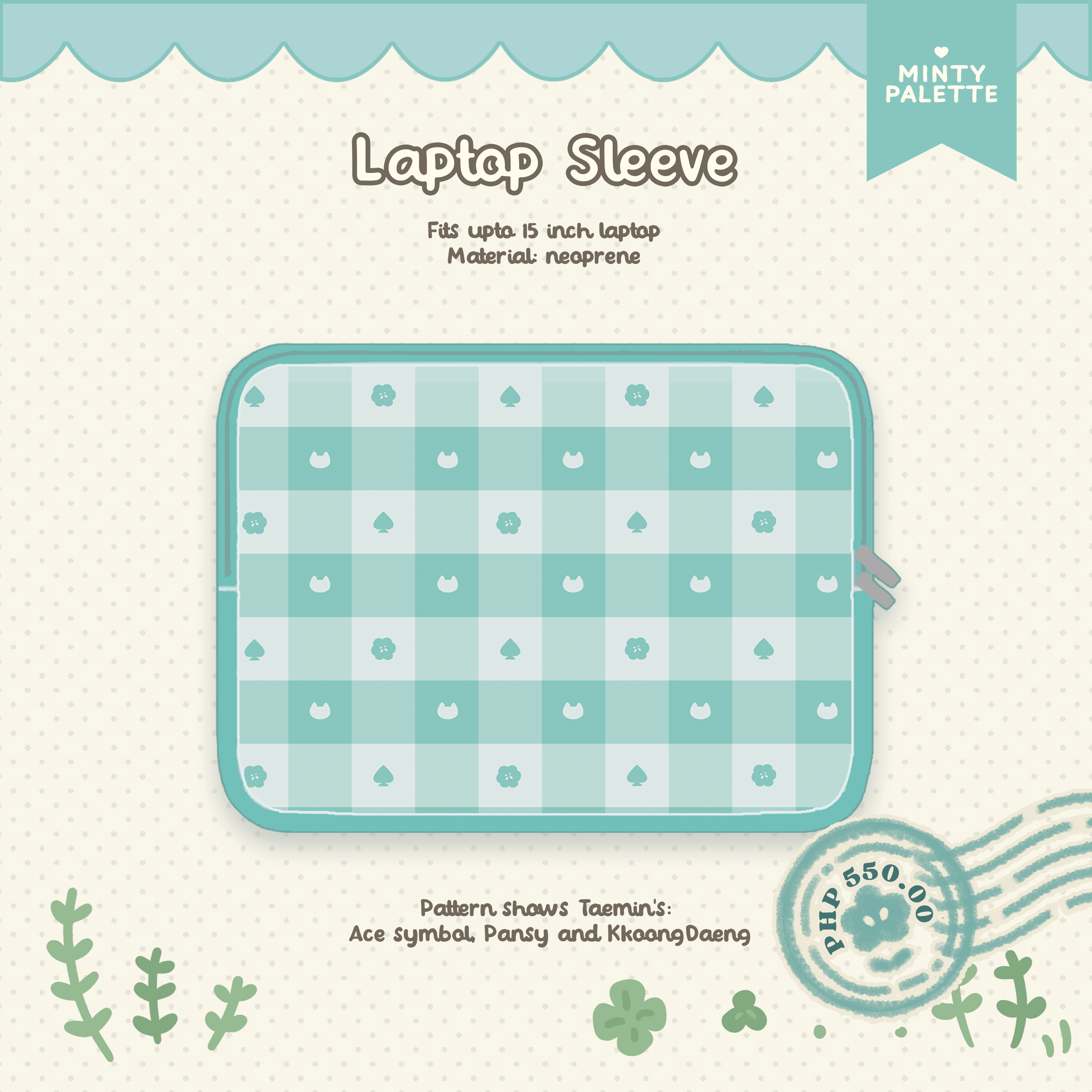 Taemin Neoprene Laptop Sleeve – 15-inch | SHINee K-pop Fan Merch