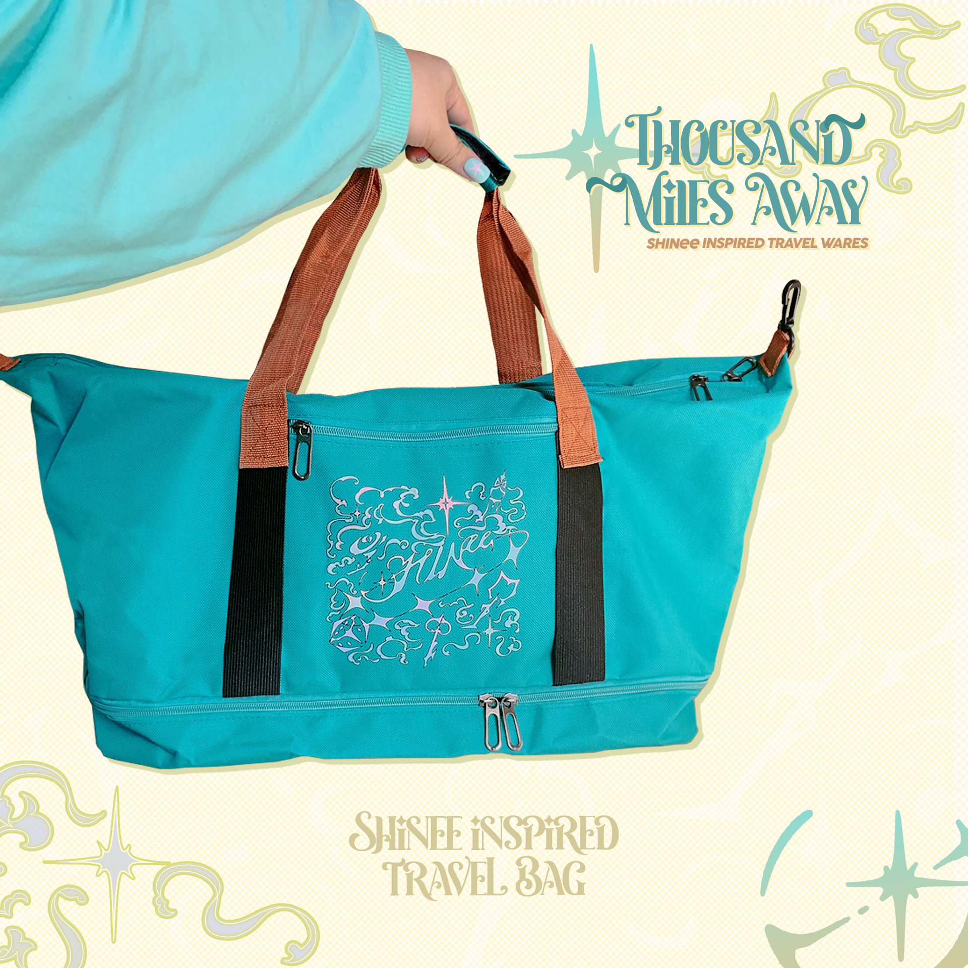 SHINee Duffel Travel Bag – K-pop Fan Carry-On with Shoe Compartment